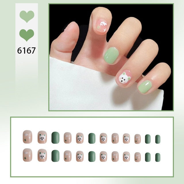 Express Your Playful Side with 24P Cute Childlike Rainbow Nail Art - Charm Trove