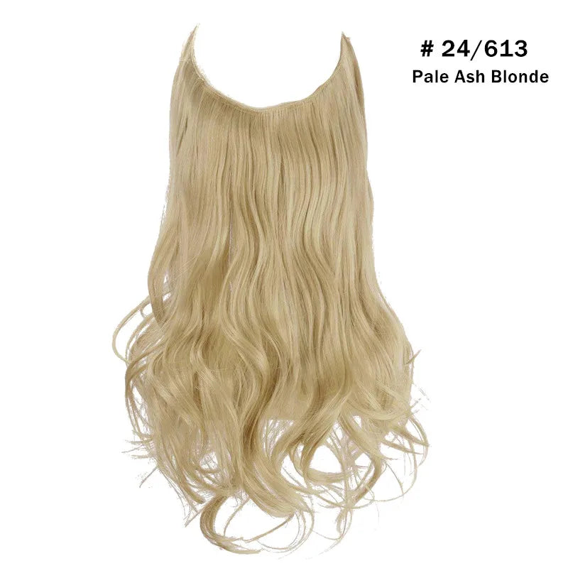 Synthetic Hair Extensions No Clip in Ombre Blonde Black Pink  Natural False Artificial Hair Piece For Women 14" 16" 18" 22"