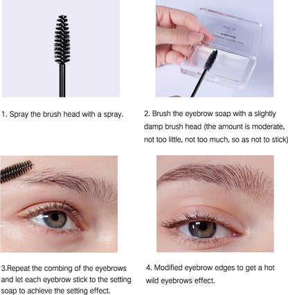 Professional One Step Eyebrow Stamp Shaping Kit Eye Brow Stamp Makeup Kit with 2 Eyebrow Brush Brown Eyebrow Powder Seal