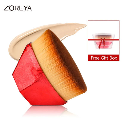 Zoreya Foundation Makeup Brush Flat Top Kabuki Hexagon Face Blush Powder Foundation Brush for Cream or Flawless-Powder Cosmetics