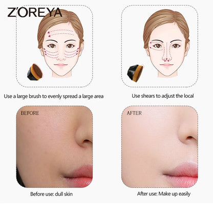 Zoreya Foundation Makeup Brush Flat Top Kabuki Hexagon Face Blush Powder Foundation Brush for Cream or Flawless-Powder Cosmetics