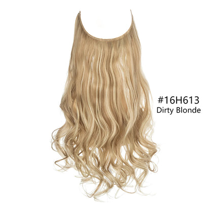 Synthetic Hair Extensions No Clip in Ombre Blonde Black Pink  Natural False Artificial Hair Piece For Women 14" 16" 18" 22"