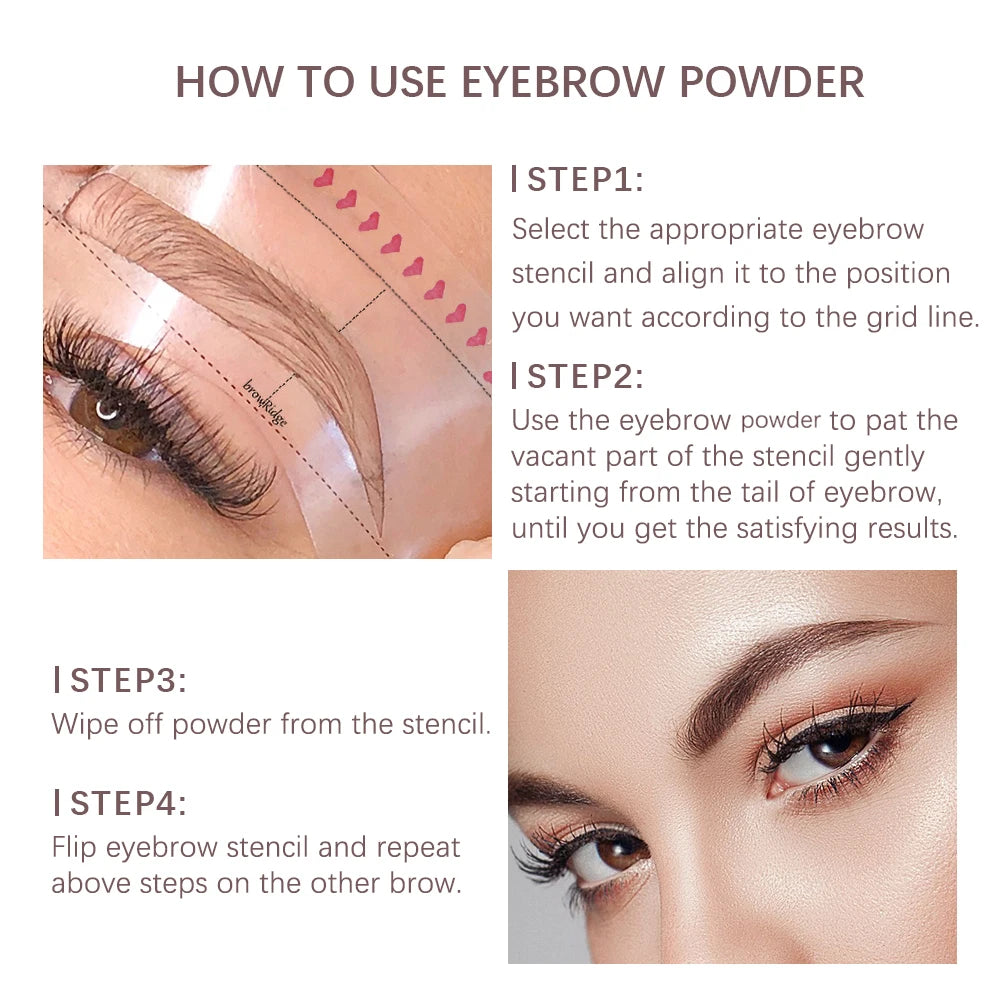 Professional One Step Eyebrow Stamp Shaping Kit Eye Brow Stamp Makeup Kit with 2 Eyebrow Brush Brown Eyebrow Powder Seal