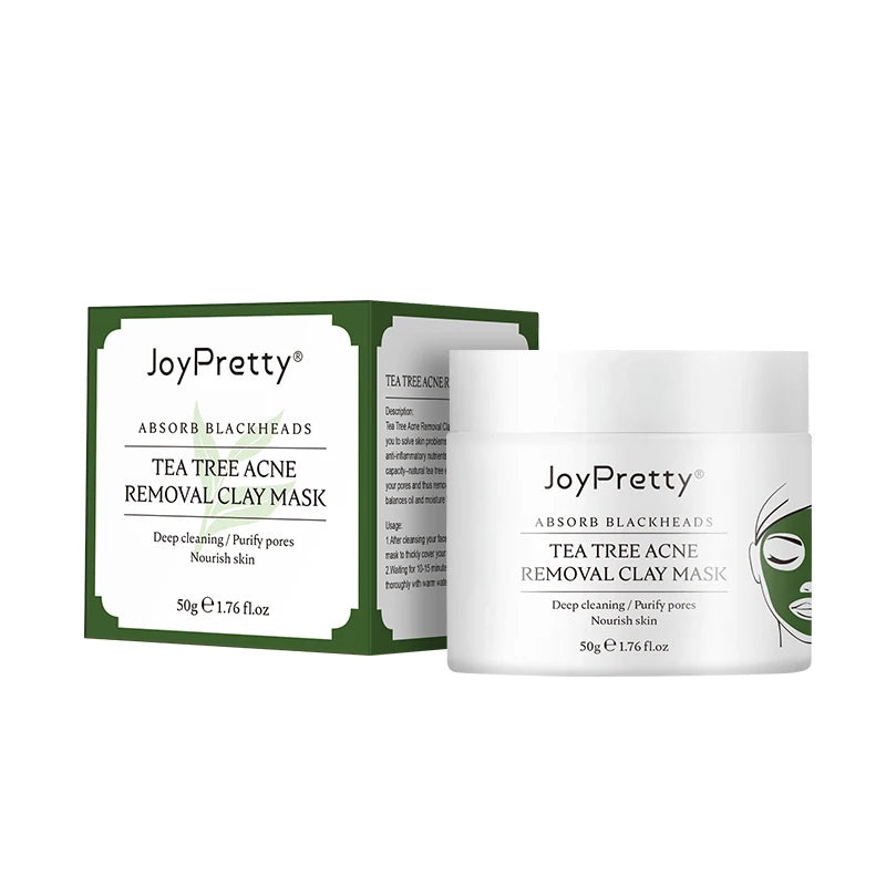 JoyPretty Tea Tree Acne Treatment Facial Mask Shrink Pores Cleaning Blackhead Remove Oil Control Pimple Skin Care Face Clay Mask