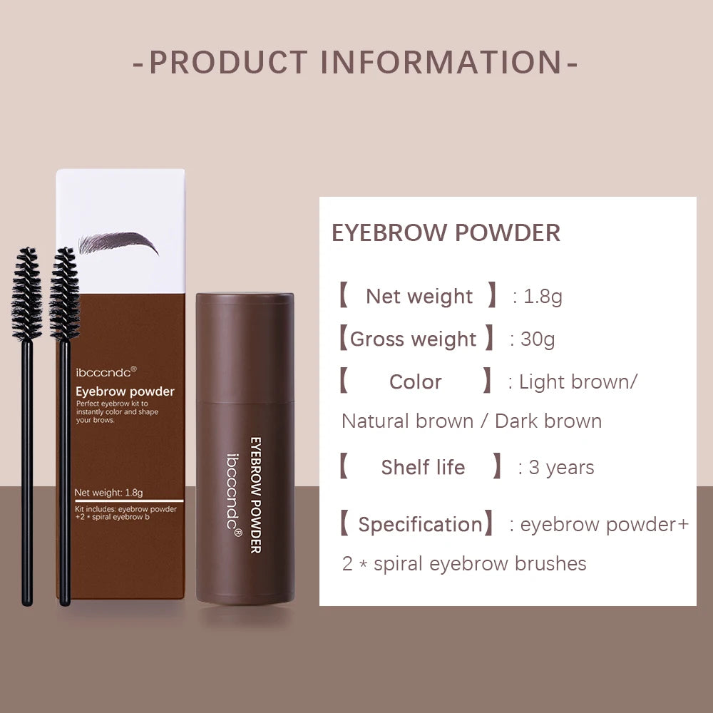 Professional One Step Eyebrow Stamp Shaping Kit Eye Brow Stamp Makeup Kit with 2 Eyebrow Brush Brown Eyebrow Powder Seal