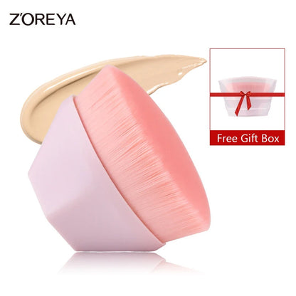 Zoreya Foundation Makeup Brush Flat Top Kabuki Hexagon Face Blush Powder Foundation Brush for Cream or Flawless-Powder Cosmetics