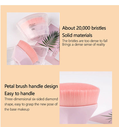 Zoreya Foundation Makeup Brush Flat Top Kabuki Hexagon Face Blush Powder Foundation Brush for Cream or Flawless-Powder Cosmetics