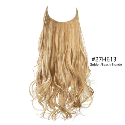 Synthetic Hair Extensions No Clip in Ombre Blonde Black Pink  Natural False Artificial Hair Piece For Women 14" 16" 18" 22"