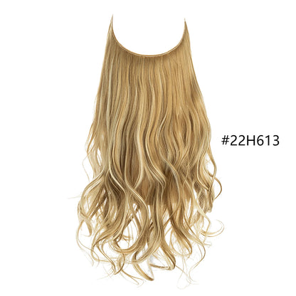 Synthetic Hair Extensions No Clip in Ombre Blonde Black Pink  Natural False Artificial Hair Piece For Women 14" 16" 18" 22"