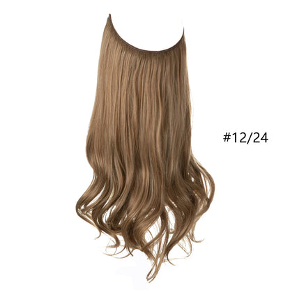 Synthetic Hair Extensions No Clip in Ombre Blonde Black Pink  Natural False Artificial Hair Piece For Women 14" 16" 18" 22"