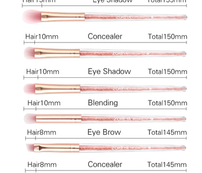 Zoreya Brand Concealer Blending Professional Makeup Brushes 10pcs Soft Synthetic Hair Blush Foundation Eye Shadow Fan Brush