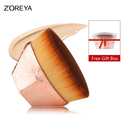 Zoreya Foundation Makeup Brush Flat Top Kabuki Hexagon Face Blush Powder Foundation Brush for Cream or Flawless-Powder Cosmetics