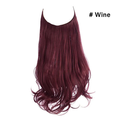 Synthetic Hair Extensions No Clip in Ombre Blonde Black Pink  Natural False Artificial Hair Piece For Women 14" 16" 18" 22"