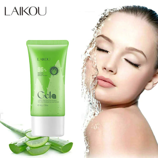 LAIKOU Aloe Vera Gel Face Cream Deep hydration Leave-On Sleeping Mask Natural Plants Transparent Aloe Gel Nourishing Tender Skin