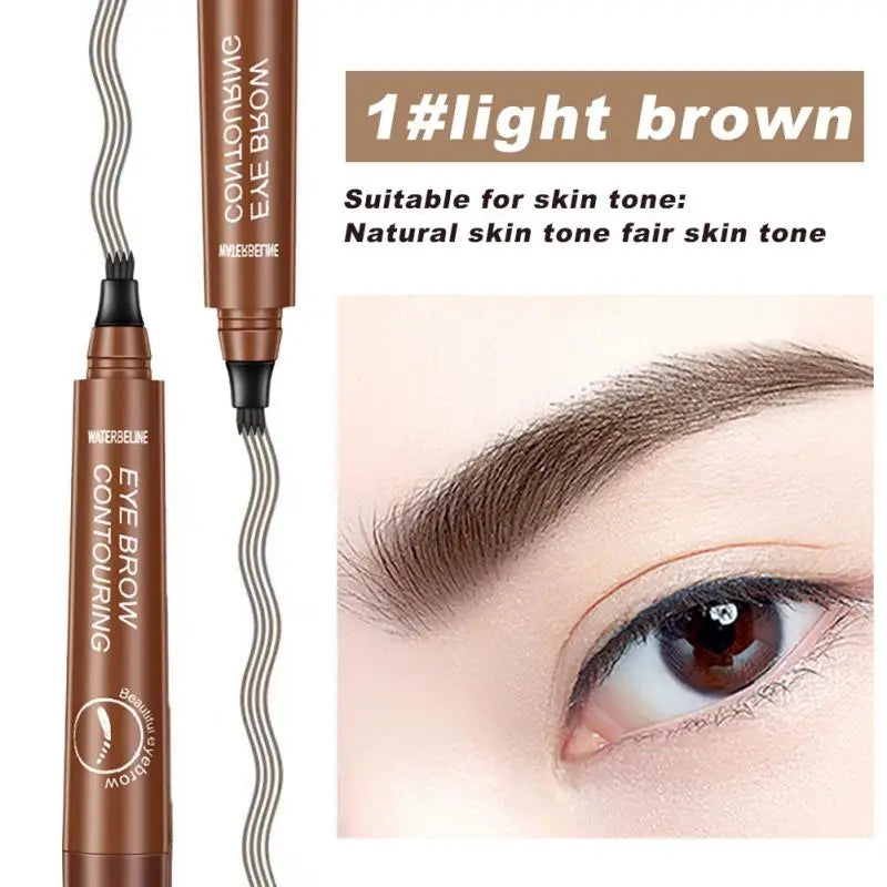 4-Jaw Liquid Eyebrow Pencil Natural Stereo Tattoo Wild Eyebrow Pen Lasting Waterproof Anti-sweat Non-smudged Eyes Makeup Tool