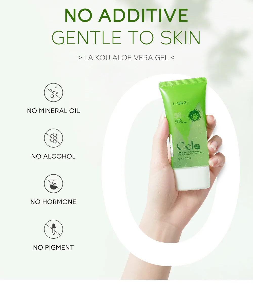 LAIKOU Aloe Vera Gel Face Cream Deep hydration Leave-On Sleeping Mask Natural Plants Transparent Aloe Gel Nourishing Tender Skin