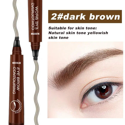 4-Jaw Liquid Eyebrow Pencil Natural Stereo Tattoo Wild Eyebrow Pen Lasting Waterproof Anti-sweat Non-smudged Eyes Makeup Tool