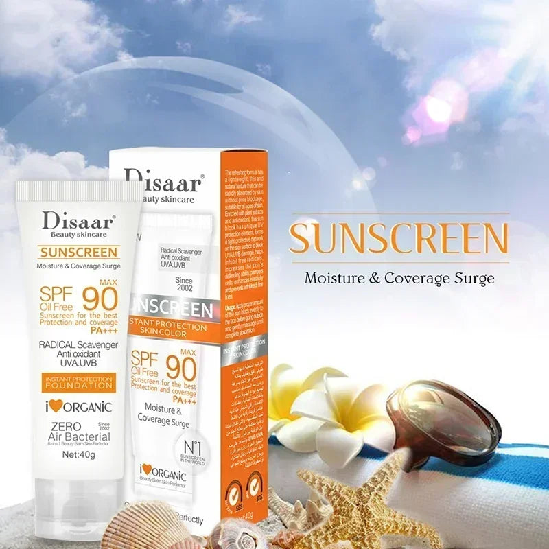 Facial Body Sunscreen SPF90+ Solar Blocker Skin Waterproof Whitening Cream Anti UV Sun Block Facial Mild Moisturizer Serum 40g