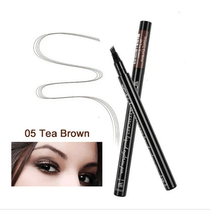 4-Jaw Liquid Eyebrow Pencil Natural Stereo Tattoo Wild Eyebrow Pen Lasting Waterproof Anti-sweat Non-smudged Eyes Makeup Tool