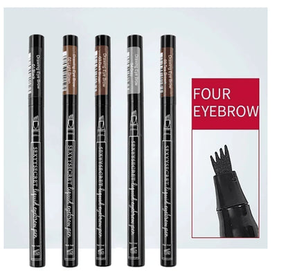 4-Jaw Liquid Eyebrow Pencil Natural Stereo Tattoo Wild Eyebrow Pen Lasting Waterproof Anti-sweat Non-smudged Eyes Makeup Tool