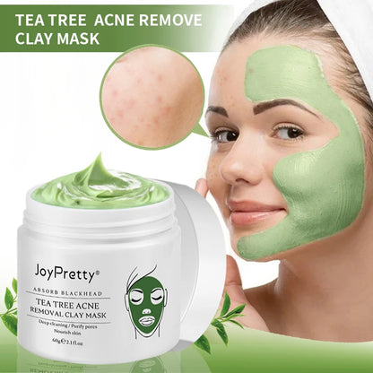 JoyPretty Tea Tree Acne Treatment Facial Mask Shrink Pores Cleaning Blackhead Remove Oil Control Pimple Skin Care Face Clay Mask