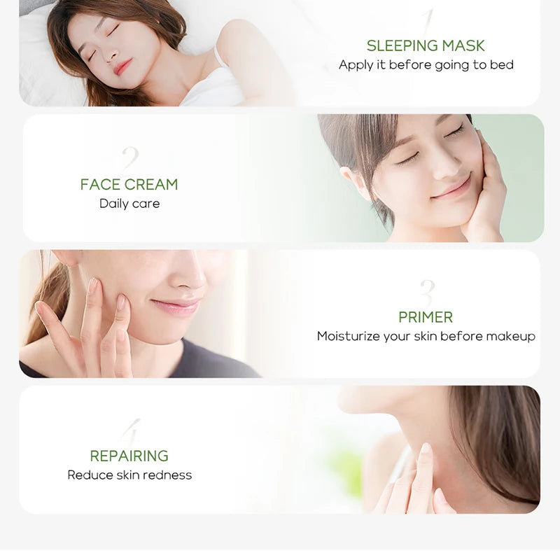 LAIKOU Aloe Vera Gel Face Cream Deep hydration Leave-On Sleeping Mask Natural Plants Transparent Aloe Gel Nourishing Tender Skin