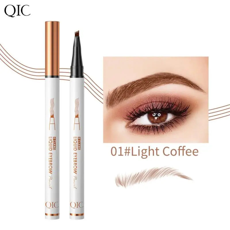 4-Jaw Liquid Eyebrow Pencil Natural Stereo Tattoo Wild Eyebrow Pen Lasting Waterproof Anti-sweat Non-smudged Eyes Makeup Tool