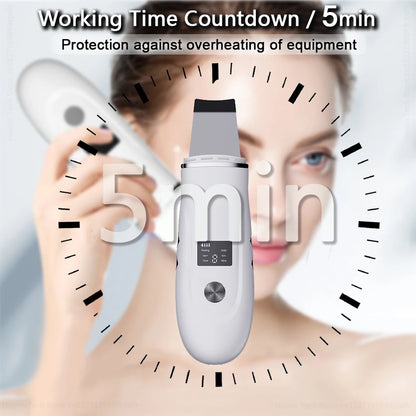 Ultrasonic Peeling Remover Blackhead Facial Skin Scrubber Facial Shovel Deep Cleaning Face Lifting Removal Pore Acne EMS Lift