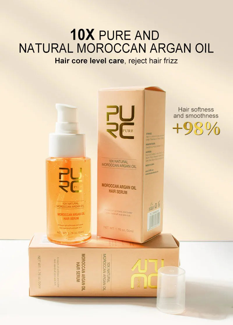 PURC Morocco Argan Oil Nourishing Hair Serum Smoothing Repair Damaged Improve Split Hair Scalp Treatment Hair Care Products