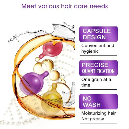 30pcs/lot Moroccan Hair Oil Smooth Silky Hair Vitamin Capsule Keratin Complex Oil Care Repair Damaged Hairs Serum Anti-Loss 2024