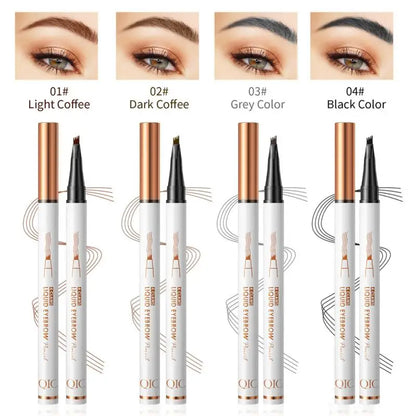 4-Jaw Liquid Eyebrow Pencil Natural Stereo Tattoo Wild Eyebrow Pen Lasting Waterproof Anti-sweat Non-smudged Eyes Makeup Tool