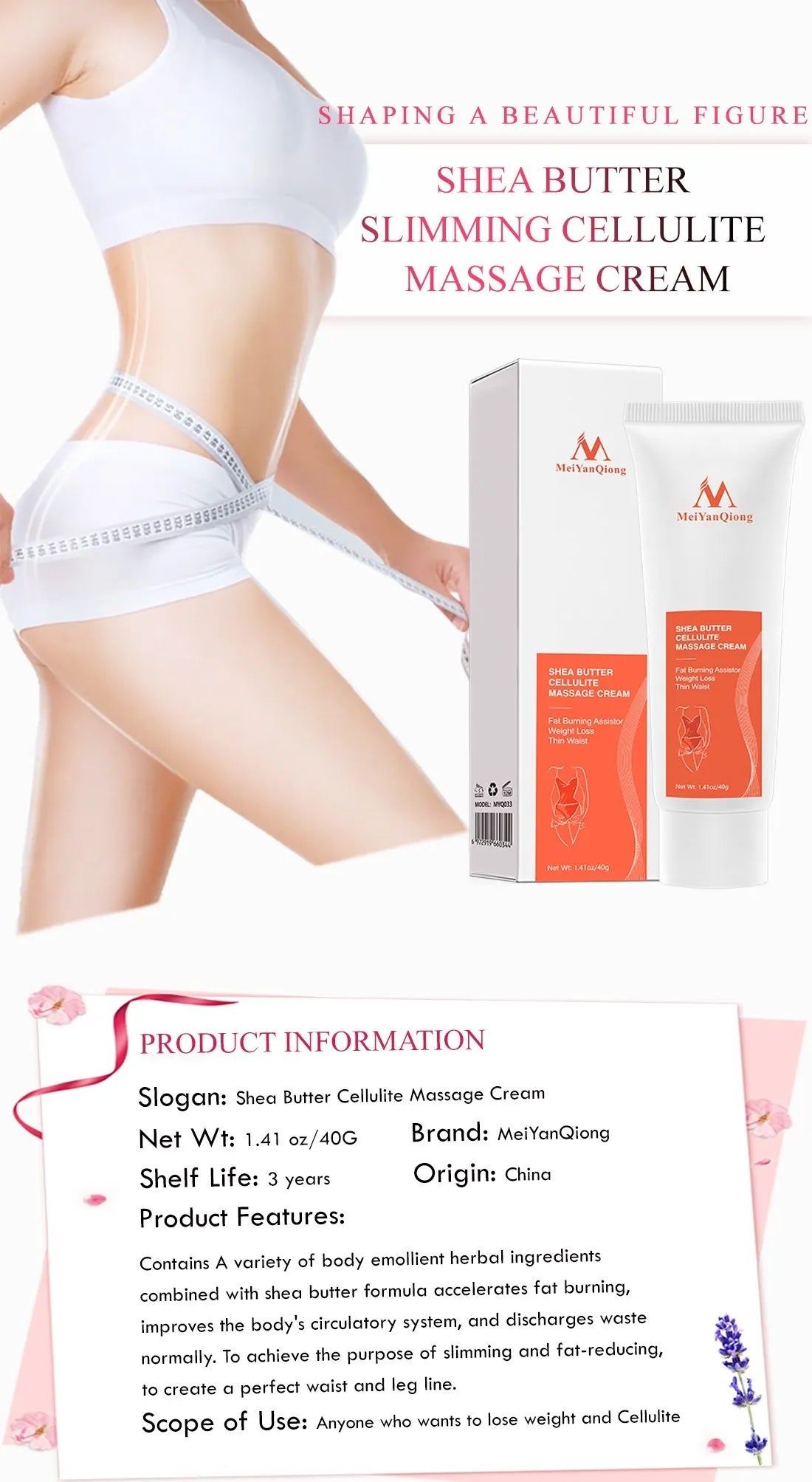 Body Slimming Cream Lose Weight Slimming Cellulite Massage Cream Health Promote Fat Burn Thin Waist Stovepipe Body Care Cream