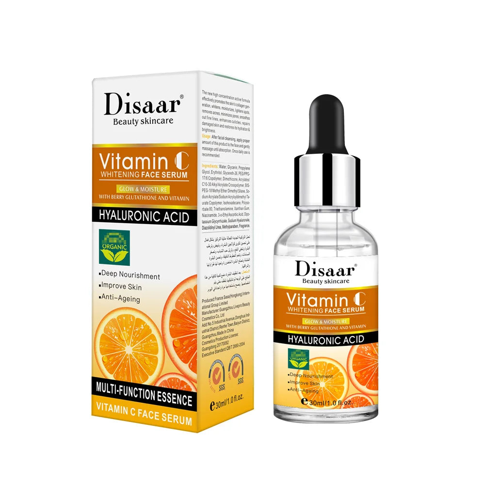 Disaar Vitamin C Facial Care Set Face Cleanser Fade Dark Circles Eye Cream Essence Lighten Spots VC Care