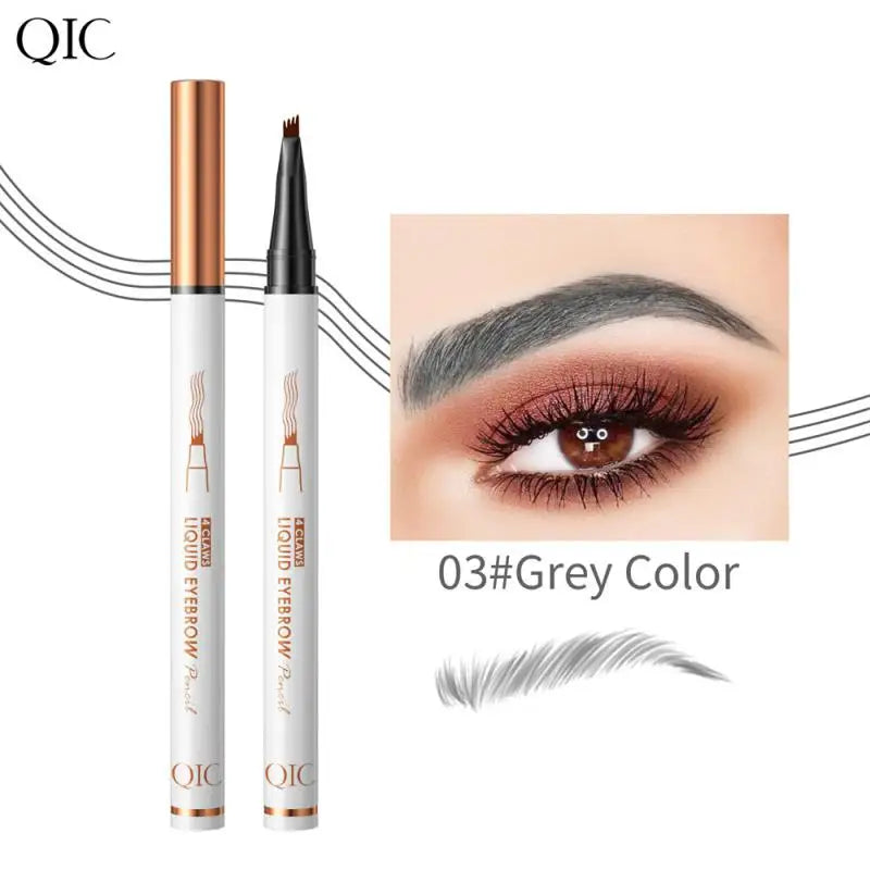 4-Jaw Liquid Eyebrow Pencil Natural Stereo Tattoo Wild Eyebrow Pen Lasting Waterproof Anti-sweat Non-smudged Eyes Makeup Tool