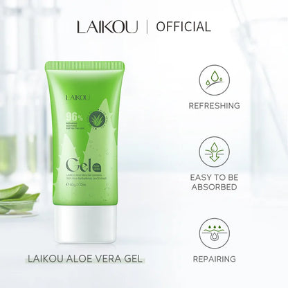 LAIKOU Aloe Vera Gel Face Cream Deep hydration Leave-On Sleeping Mask Natural Plants Transparent Aloe Gel Nourishing Tender Skin