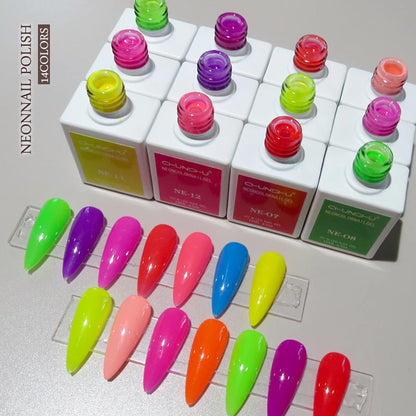 15ml Gel Nail Polish Semi Permanent Neon Color Hybrid Varnishes Nails Art Soak Off UV LED Gel Lacquer For Manicures Long Lasting