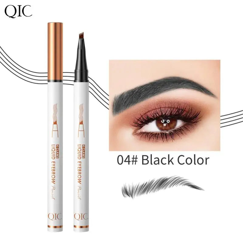 4-Jaw Liquid Eyebrow Pencil Natural Stereo Tattoo Wild Eyebrow Pen Lasting Waterproof Anti-sweat Non-smudged Eyes Makeup Tool