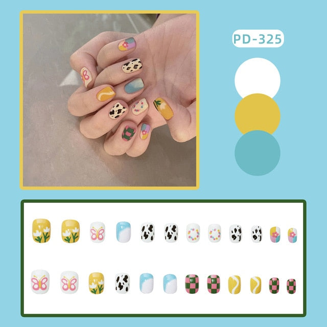 Express Your Playful Side with 24P Cute Childlike Rainbow Nail Art - Charm Trove