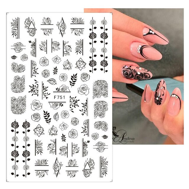 Express Your Style with 3D Laser Heart Letter Nail Stickers