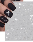Express Your Style with 3D Laser Heart Letter Nail Stickers
