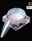 White Chrome Pearl Nail Powder Glitter Wedding Bride Nail Design Aurora Rubbing Dust Mirror Effect Fairy Powder Polish Flake
