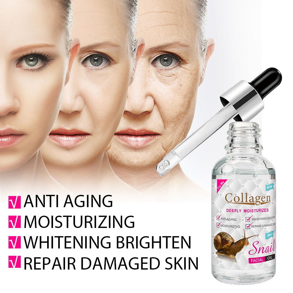 Collagen Face Essential Oil Anti Aging Whitening Moisturizing Face Serum Liquid Facial Massage Cream Skin Care Cosmetics