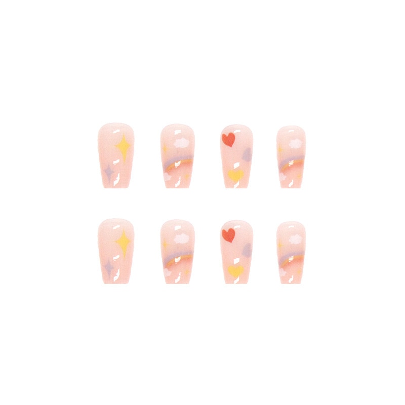 Express Your Playful Side with 24P Cute Childlike Rainbow Nail Art - Charm Trove