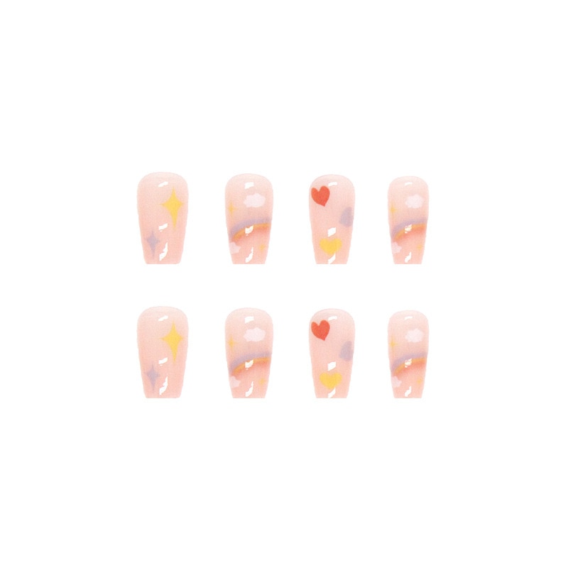 Express Your Playful Side with 24P Cute Childlike Rainbow Nail Art