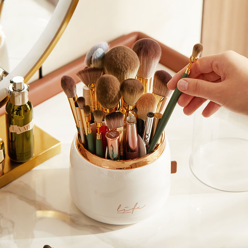 Organize and Display Your Makeup with the 360° Rotating Makeup Brushes Holder