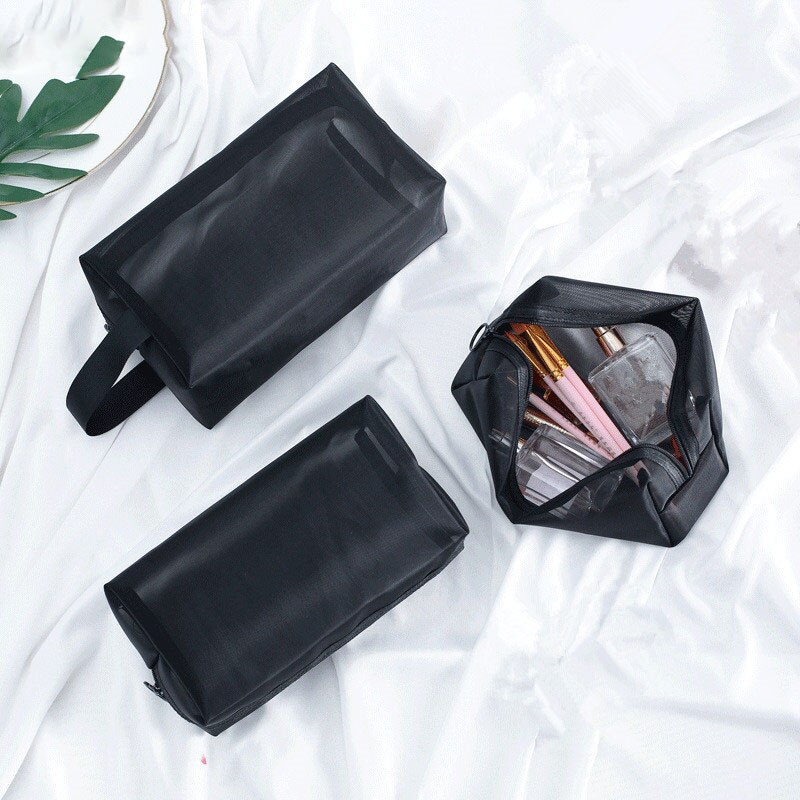 Clear Black Makeup Bag Travel Neceser Toiletry Cosmetic