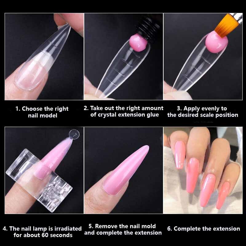 120PCS/Box Nail Art UV Extend Gel Nail Extension Tool Quick Building Nail Mold Tips Nail Dual Forms Finger Extension