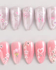 Elevate Your Nail Art with 30Pcs Pink White Flowers Nail Sticker Set