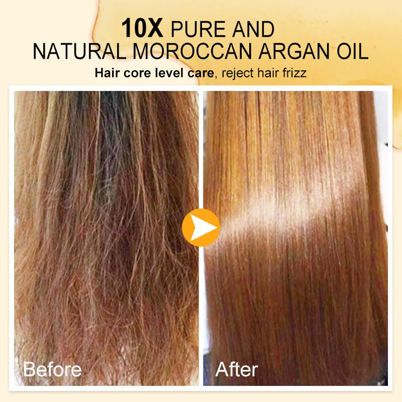 PURC Morocco Argan Oil Hair Serum Smoothing Soften Repair Frizz Damaged Hair Anti-Dandruff Scalp Treatment Products Hair Care