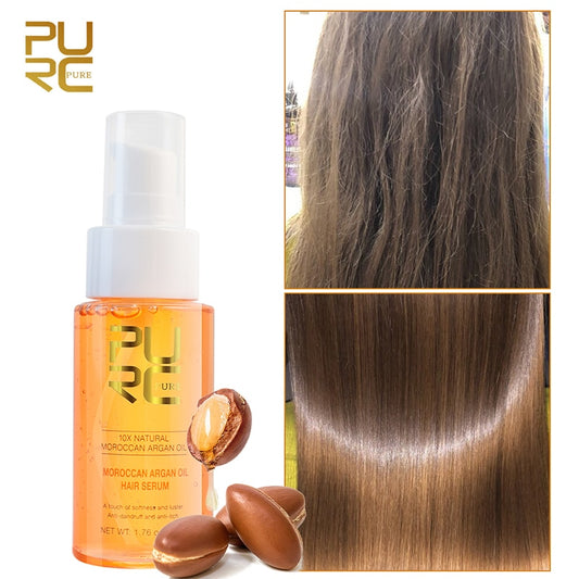 PURC Morocco Argan Oil Hair Serum Smoothing Soften Repair Frizz Damaged Hair Anti-Dandruff Scalp Treatment Products Hair Care - Charm Trove